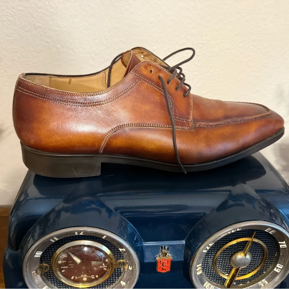 Magnanni Romelo Diversa Apron Toe Derby Cognac Brown Size 10 1/2 M MSRP $350